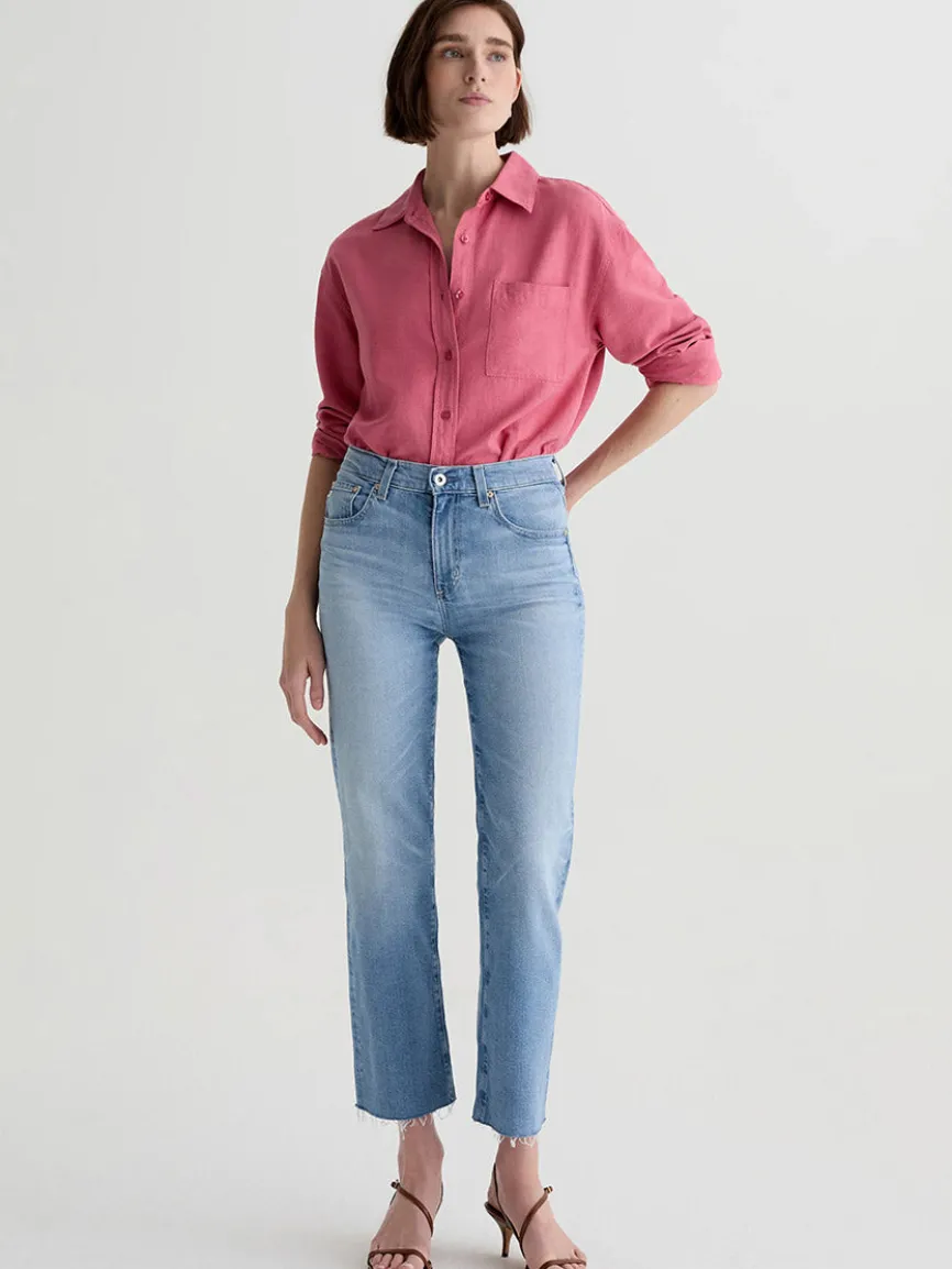 AG Jeans Brinley Mid-Rise Straight in Fiction