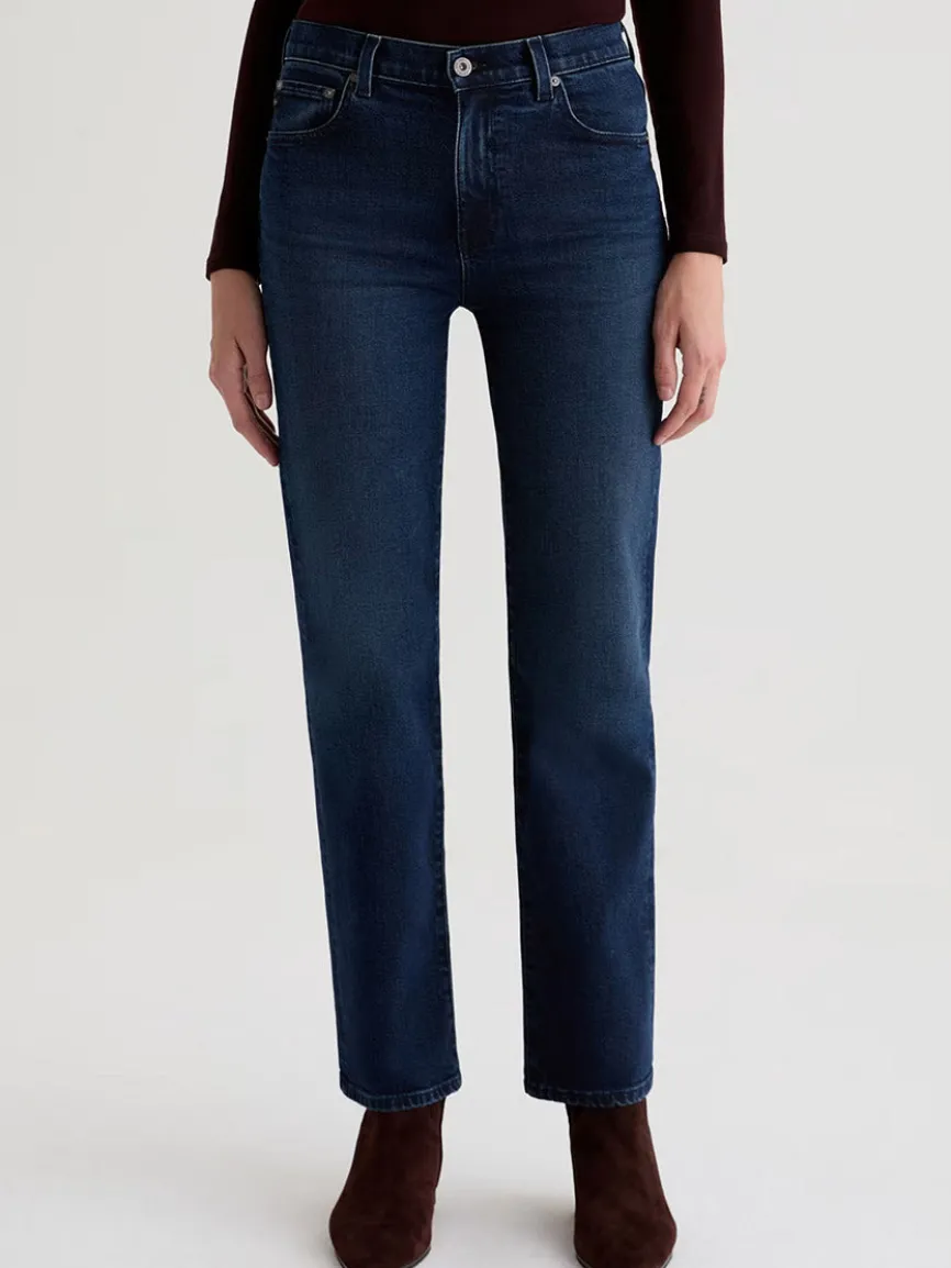 AG Jeans Brinley Mid-Rise Straight in Midnight Sun