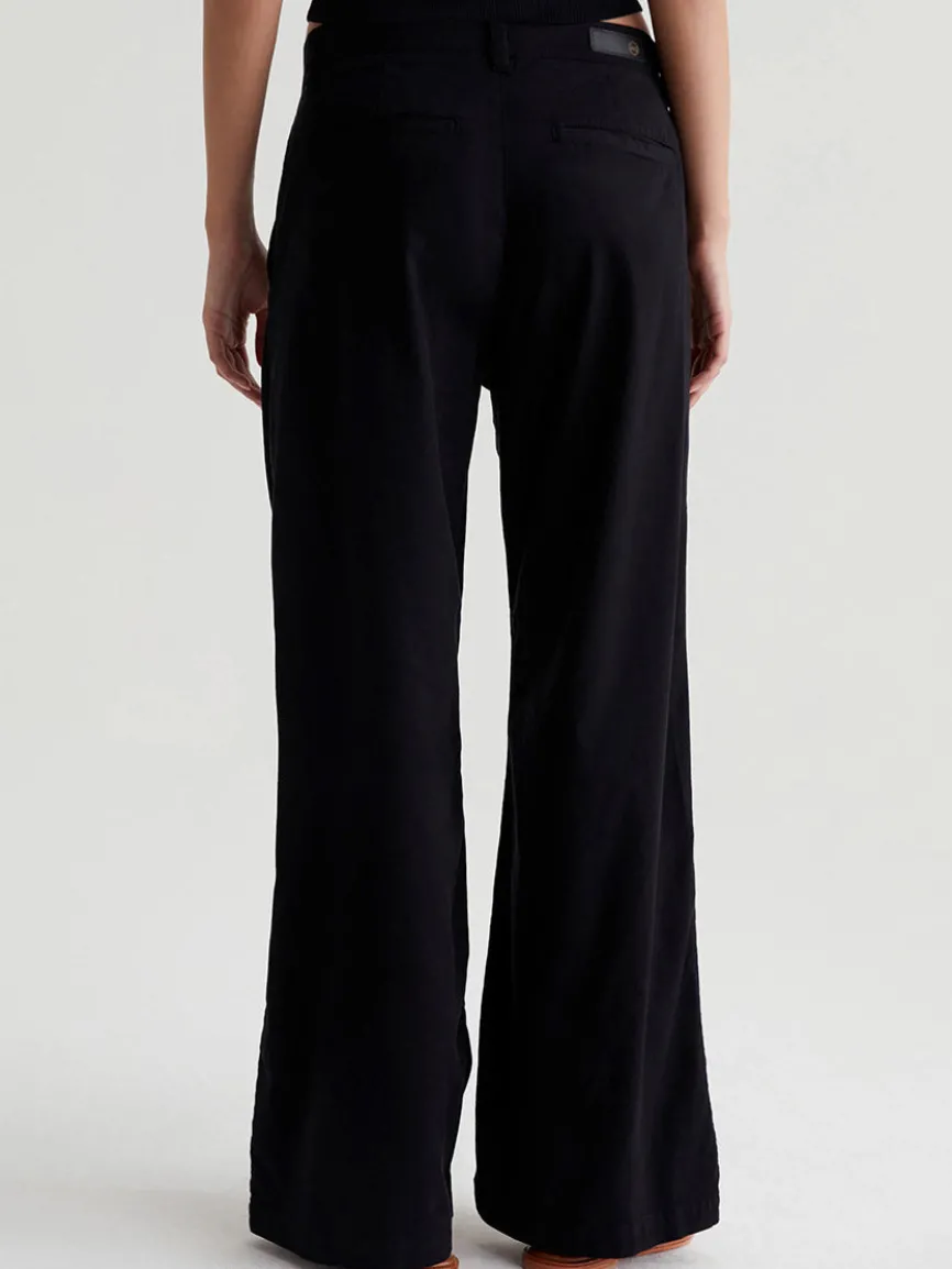 AG Jeans Caden Wide-Leg Trouser in Super Black