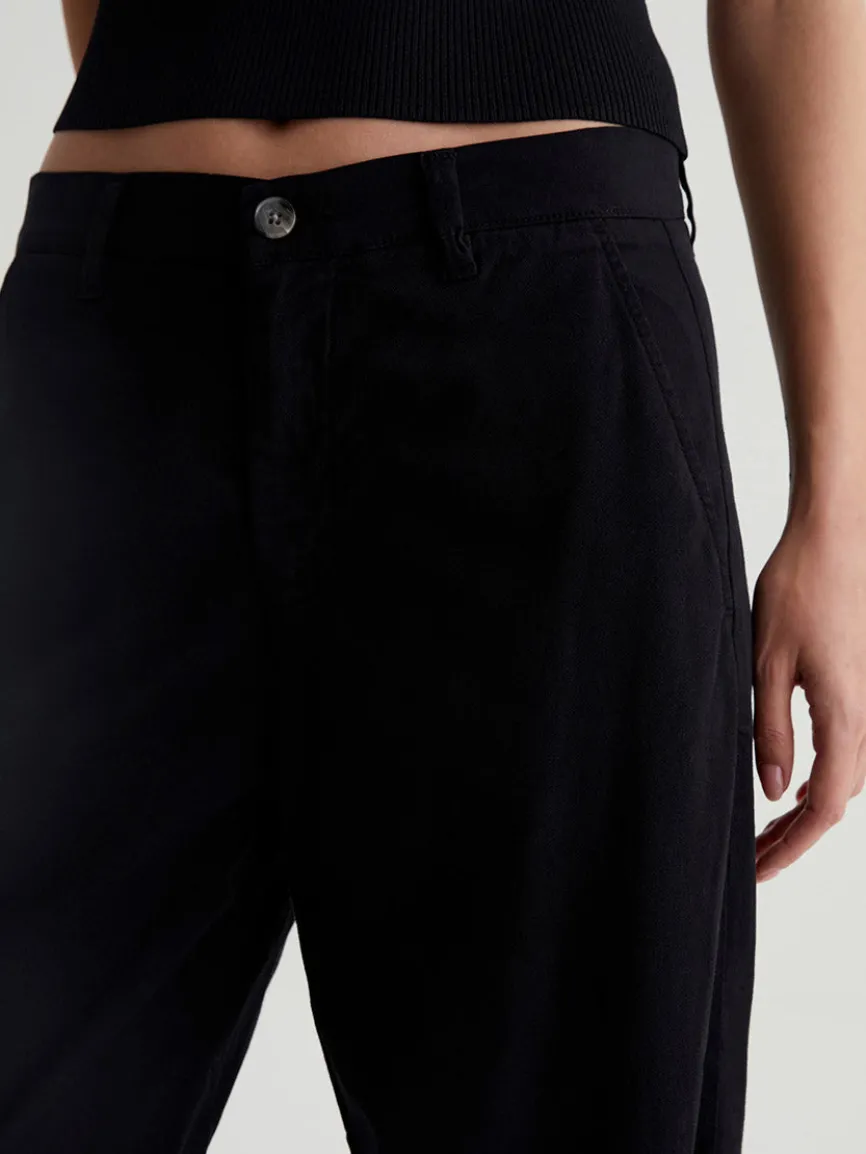 AG Jeans Caden Wide-Leg Trouser in Super Black