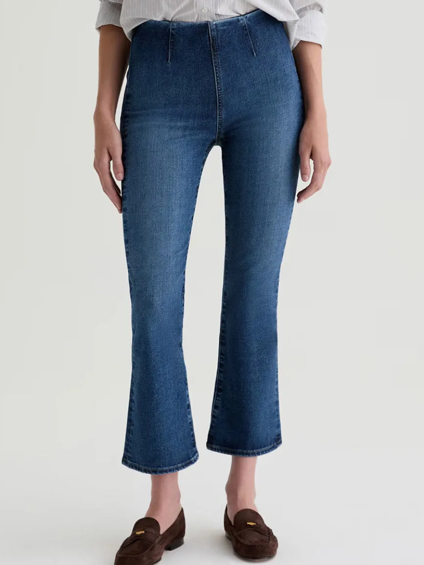 AG Jeans Farrah Pull On Mid-Rise Boot Crop in Moonlight