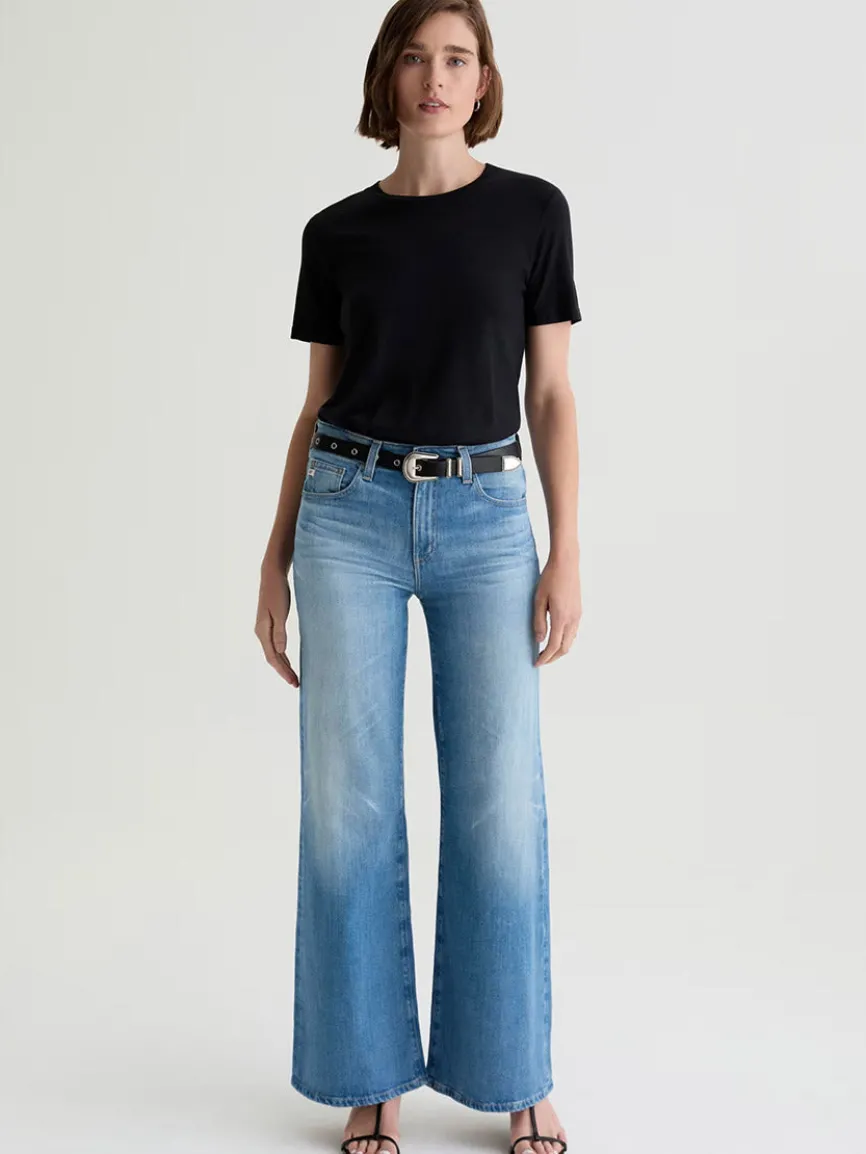 AG Jeans Saige Wide Leg Mid-Rise in 18 Years Bisou