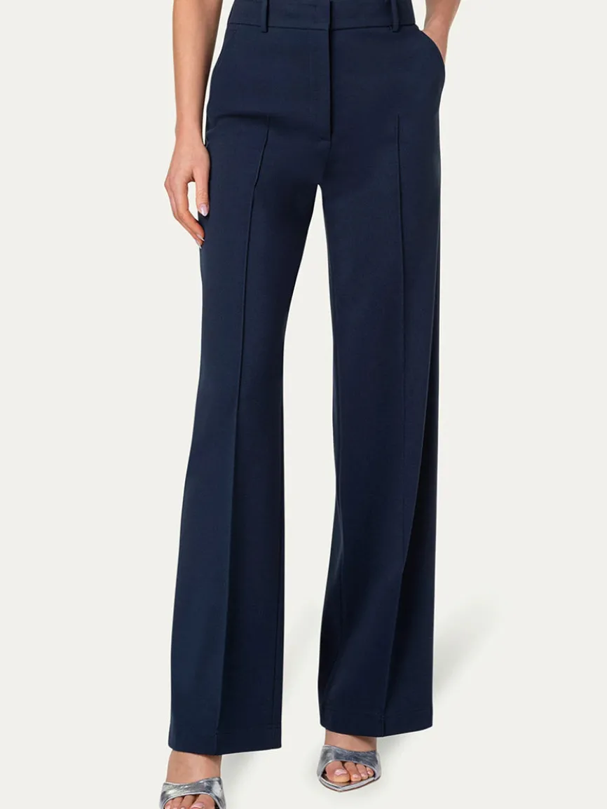 Akris Punto Chiaro Jersey Straight Leg Pant in Navy