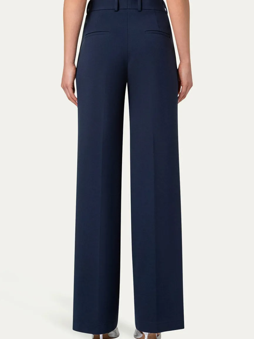 Akris Punto Chiaro Jersey Straight Leg Pant in Navy