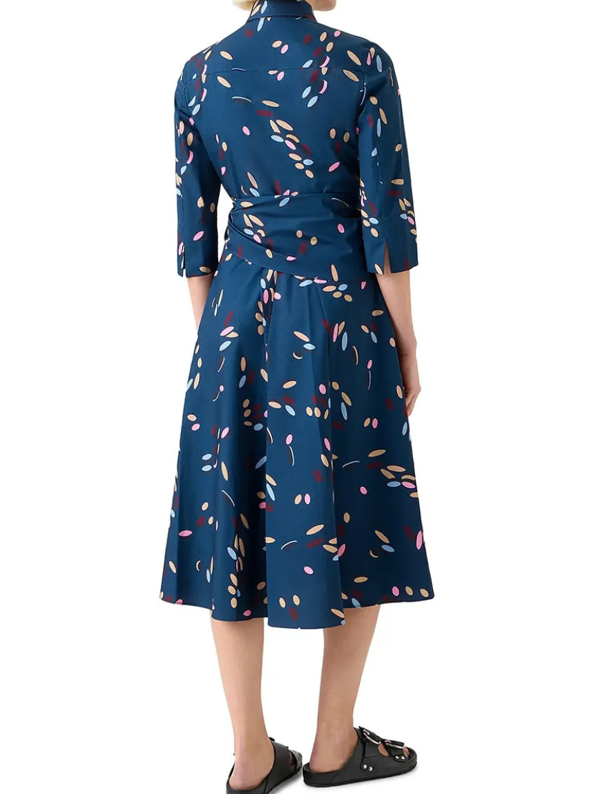 Akris Punto Confetti Print Wrap Dress in Ink Multi