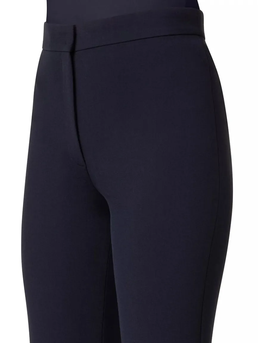 Akris Punto Courtney Crepe Boot-Cut Pants in Navy