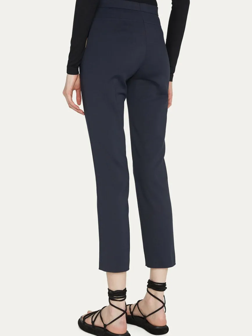 Akris Punto Franca Mid-Rise Ankle Pants in Navy