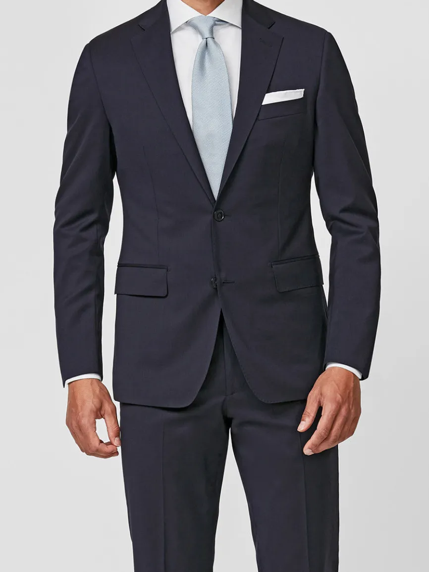 Atelier Munro Midnight Blue Twill 4-Season Wool Stretch Suit