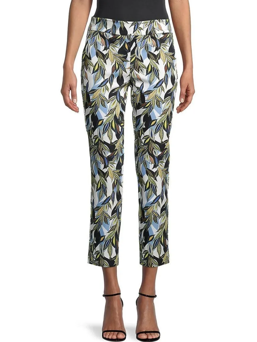 Avenue Montaigne Lulu Leaf Print Pant in Amazing Blue Multi