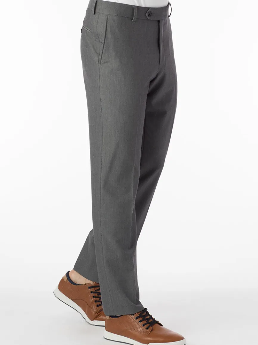 Ballin Connor Comfort 'EZE' Modern Flat Front Pant in Mid Grey