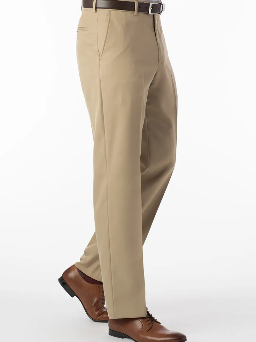 Ballin Dunhill Micro Nano Traditional Flat Front Pant in Tan