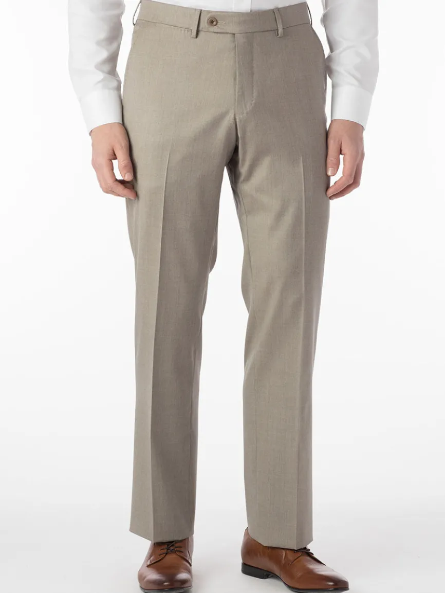 Ballin Houston Super 130s Modern Flat Front Pant in Tan