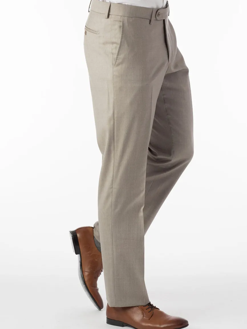 Ballin Houston Super 130s Modern Flat Front Pant in Tan