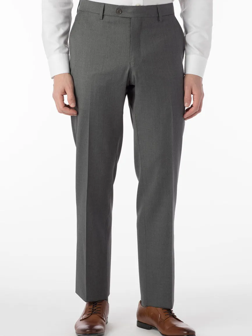 Ballin Houston Super 130s Modern Flat Front Pant in Grey