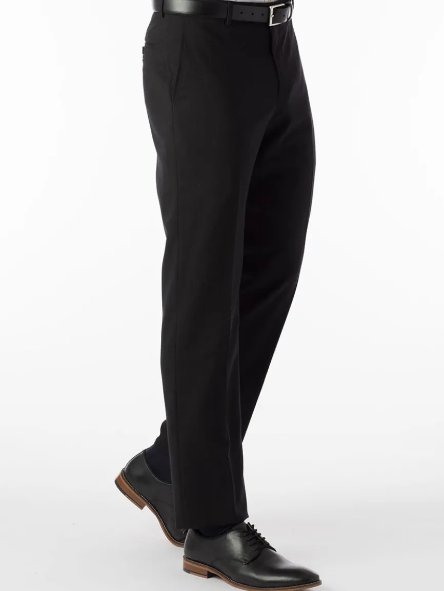 Ballin Soho Comfort 'EZE' Super 120s Modern Flat Front Twill Pant in Black
