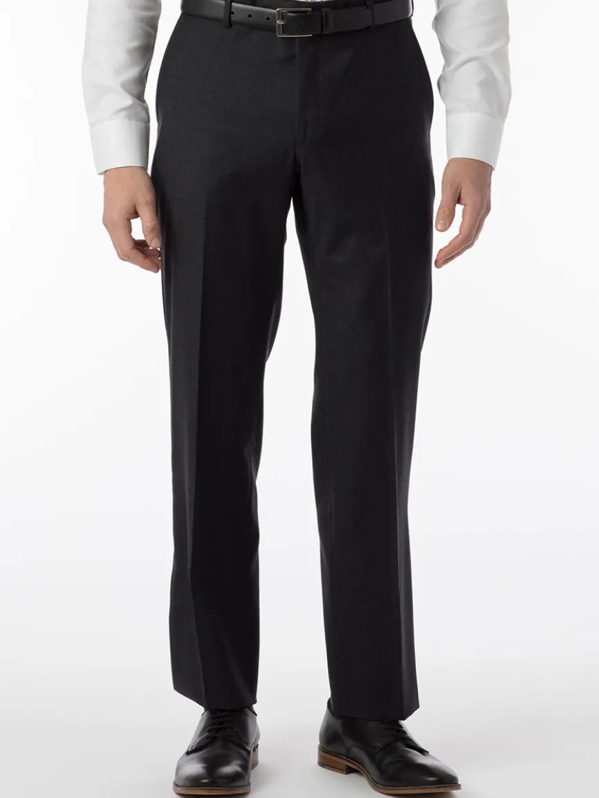 Ballin Soho Comfort 'EZE' Super 120s Modern Flat Front Pant in Charcoal
