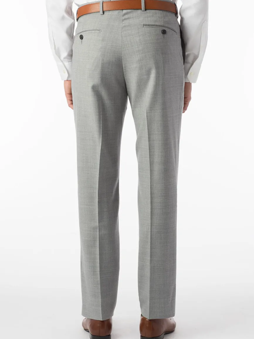 Ballin Soho Comfort 'EZE' Super 120s Modern Flat Front Pant in Light Grey