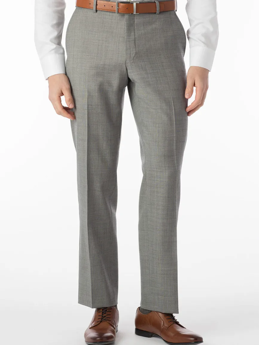Ballin Soho Comfort 'EZE' Sharkskin Modern Flat Front Pant in Houndstooth