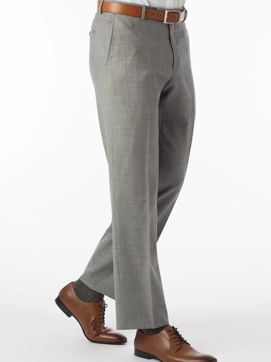 Ballin Soho Comfort 'EZE' Sharkskin Modern Flat Front Pant in Houndstooth