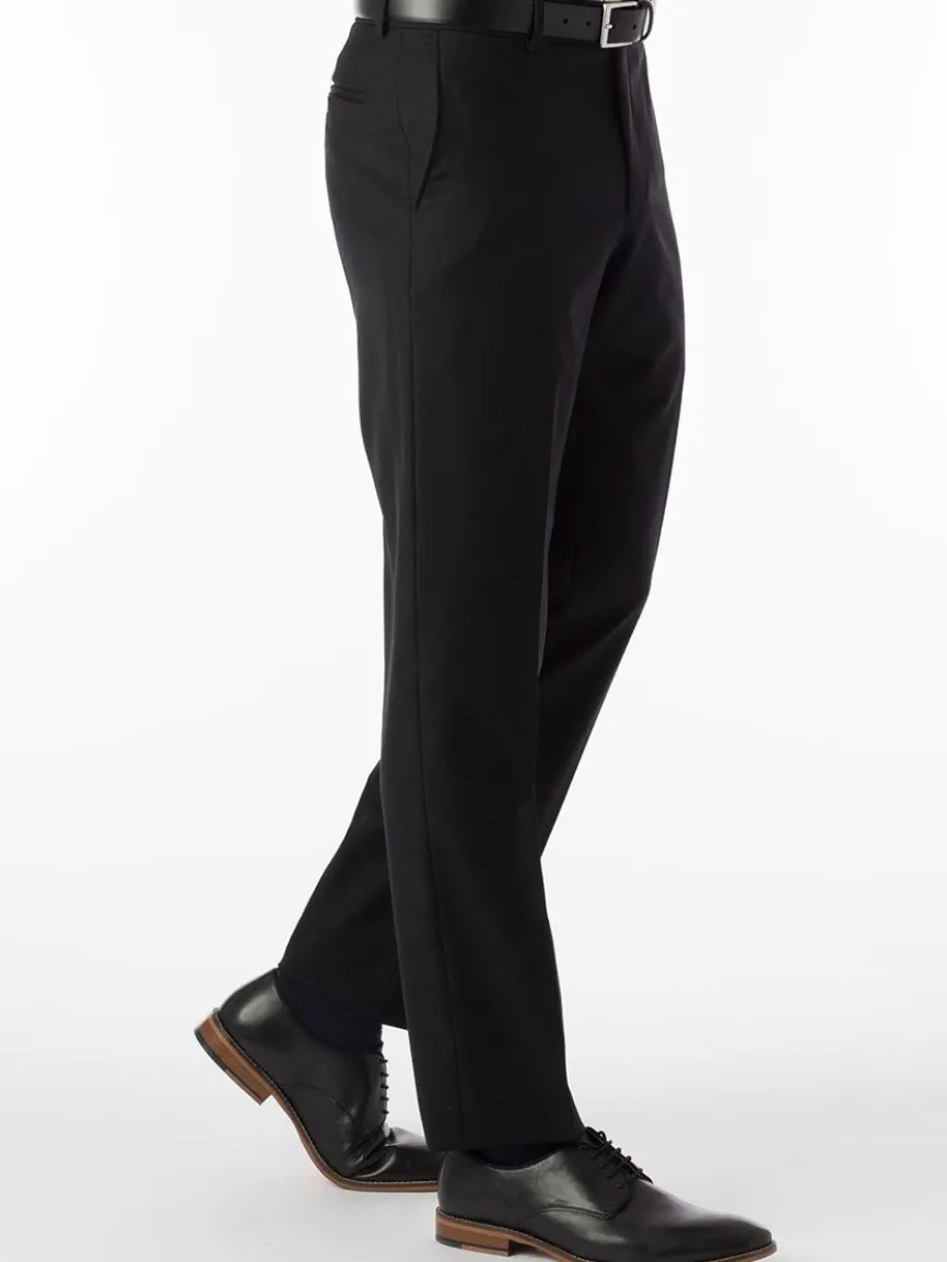 Ballin Soho Comfort 'EZE' Super 120s Modern Flat Front Pant in Black