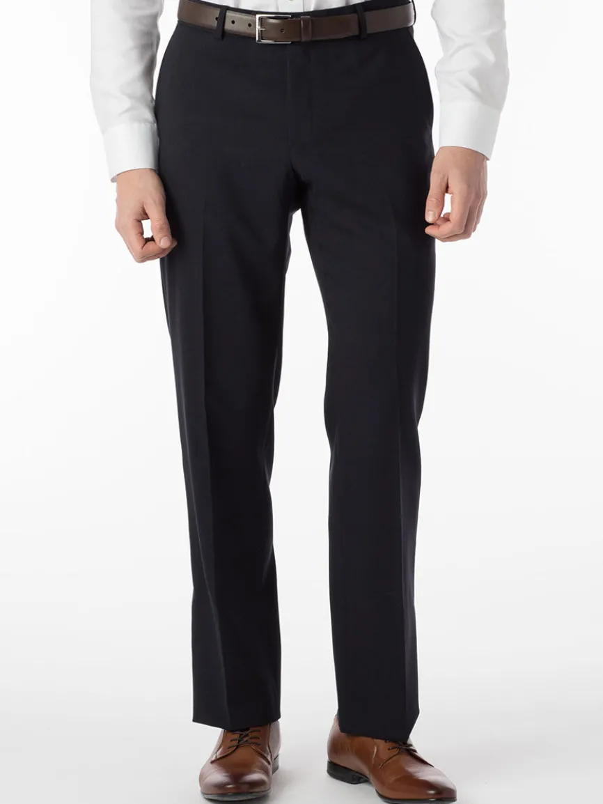 Ballin Soho Comfort 'EZE' Super 120s Modern Flat Front Twill Pant in Navy
