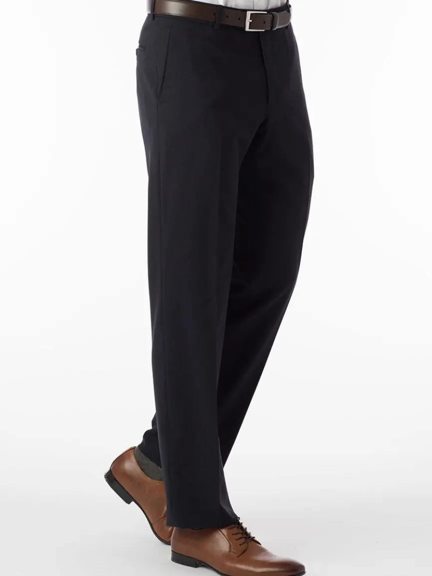 Ballin Soho Comfort 'EZE' Super 120s Modern Flat Front Twill Pant in Navy