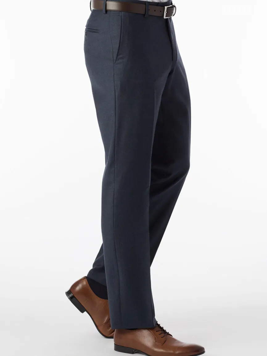 Ballin Soho Comfort 'EZE' Super 120s Modern Flat Front Pant in Navy Mix