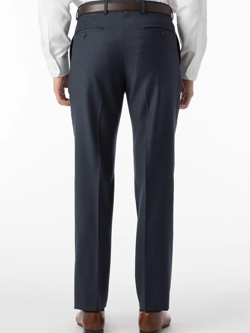 Ballin Soho Comfort 'EZE' Super 120s Modern Flat Front Pant in Navy Mix