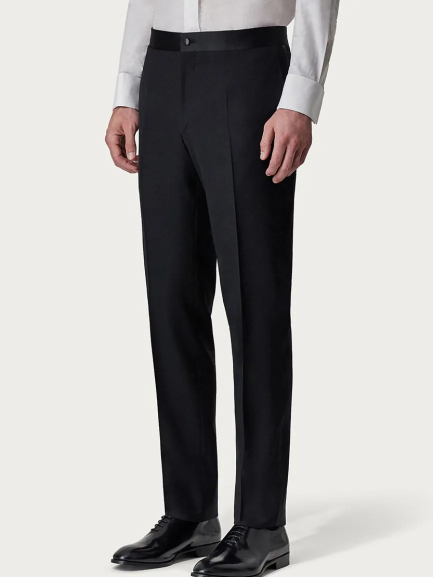 Canali Siena Black Wool Tuxedo With Peak Lapels