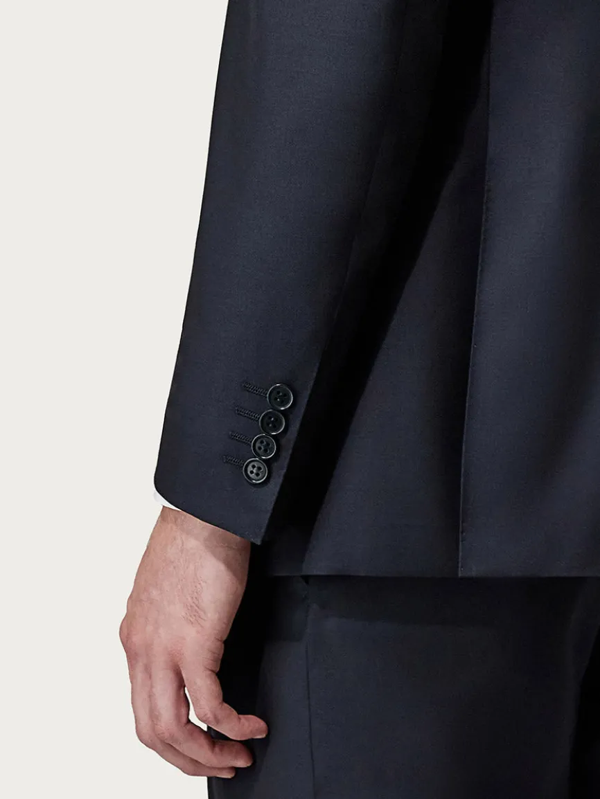 Canali Siena Contemporary Navy Blue Wool Suit