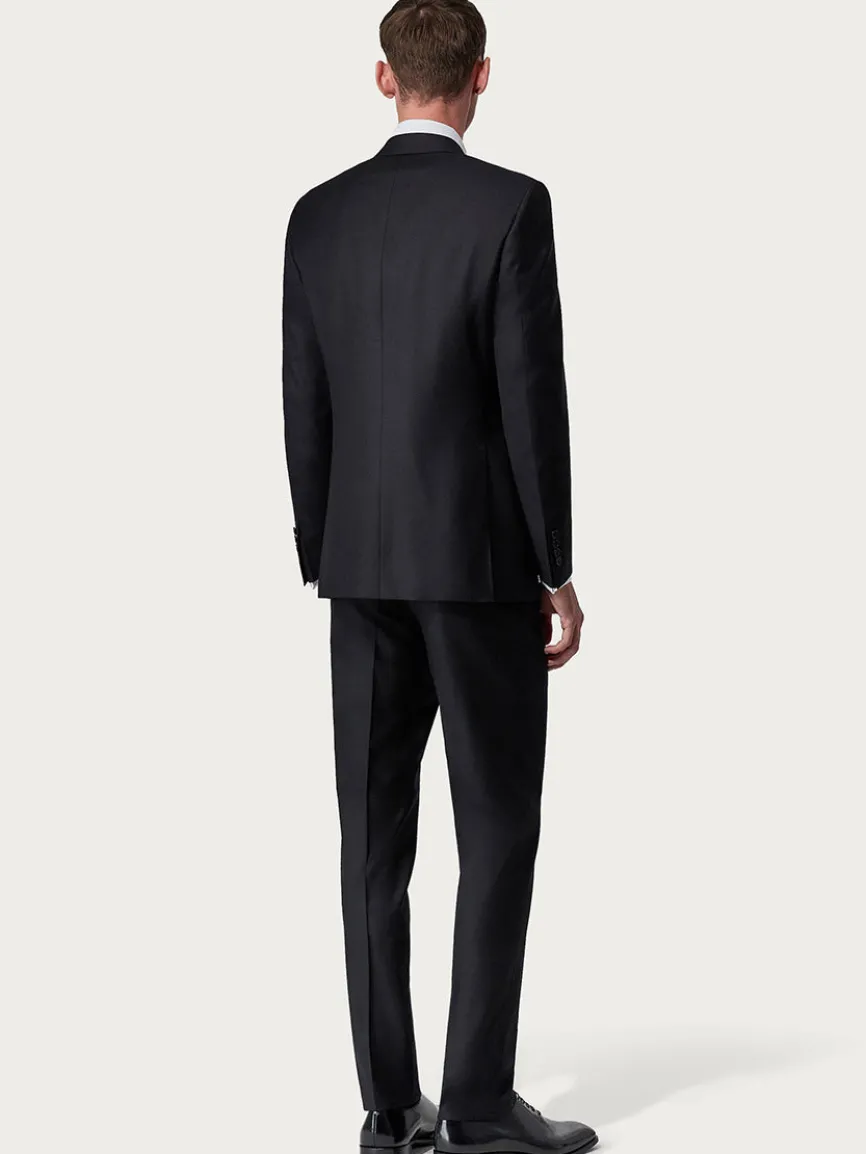 Canali Siena Contemporary Black Wool Suit