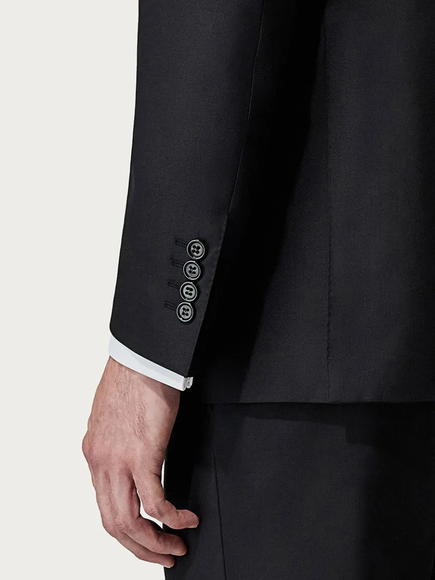 Canali Siena Contemporary Black Wool Suit