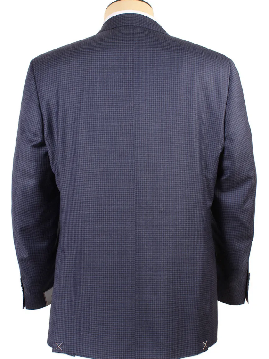 Canali Super 120s Wool Sport Jacket in Classic Blue Check