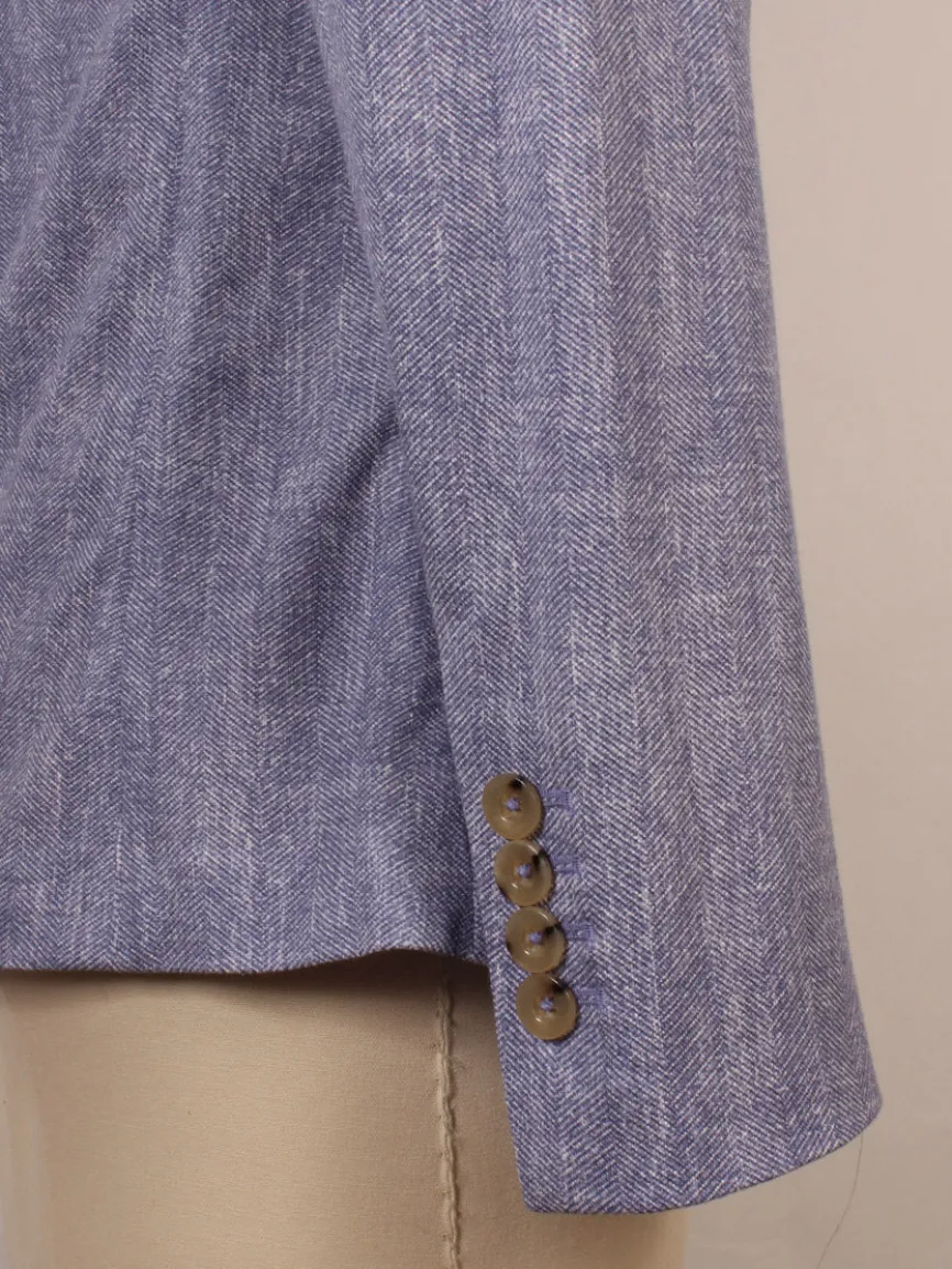 Circolo 1901 2-Button Slim Herringbone Jacket in Dark Sky