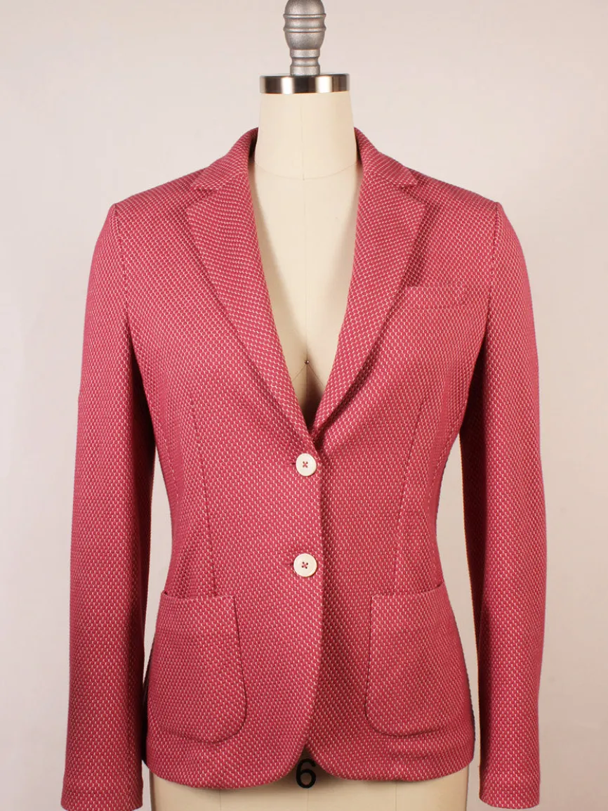 Circolo 1901 2-Button Slim Honeycomb Jacket in Magenta