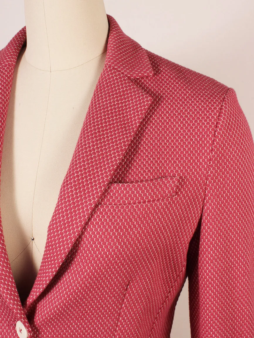 Circolo 1901 2-Button Slim Honeycomb Jacket in Magenta