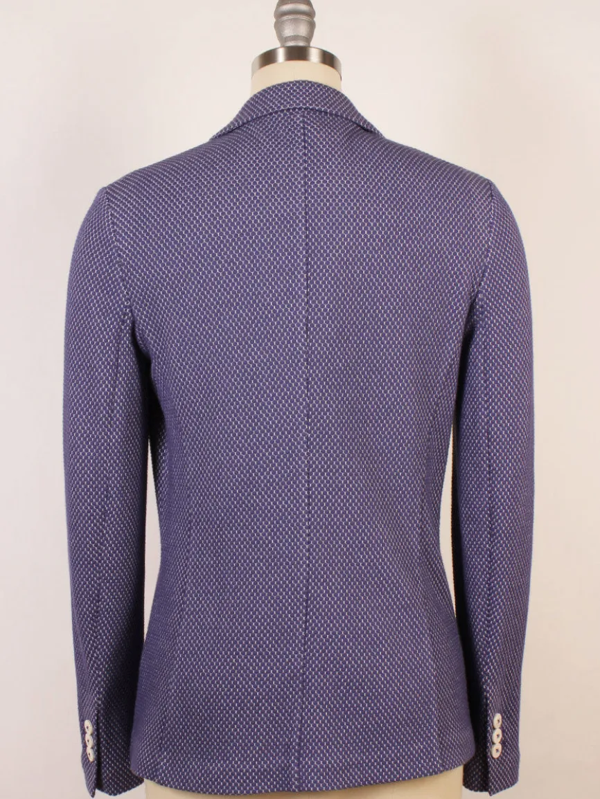 Circolo 1901 2-Button Slim Honeycomb Jacket in Space Cobalt