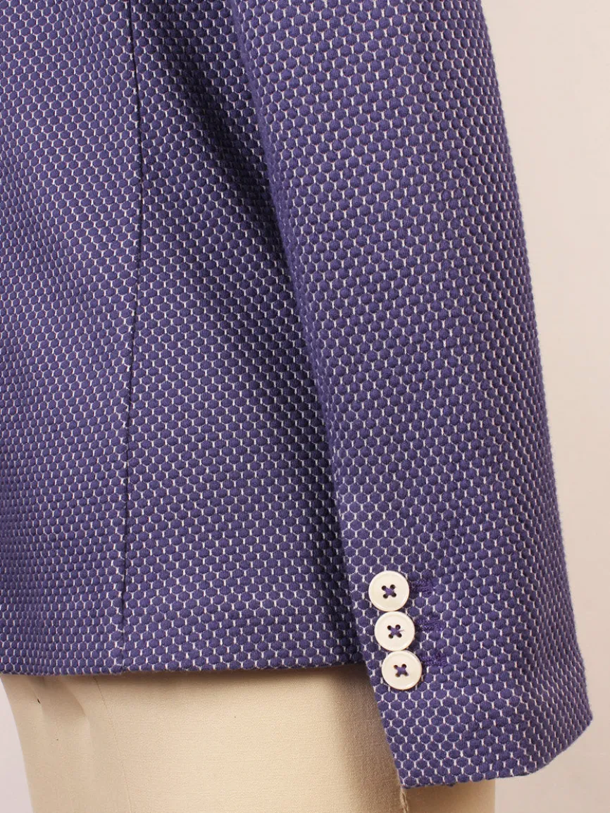 Circolo 1901 2-Button Slim Honeycomb Jacket in Space Cobalt