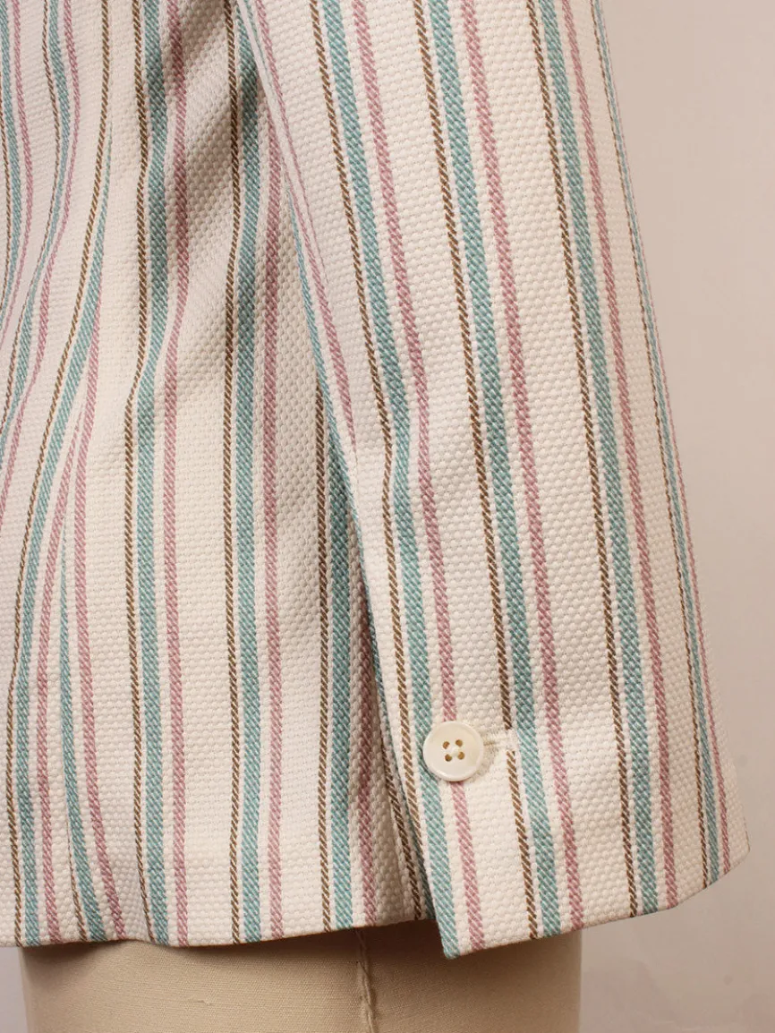 Circolo 1901 1-Button Slim Stripe Jacket in Laguna