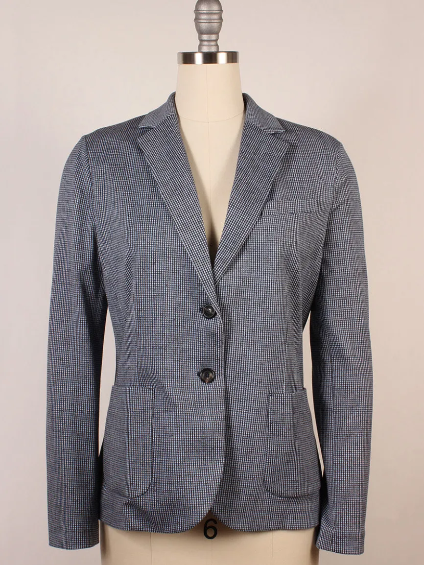 Circolo 1901 Slim Fit Mini Houndstooth Jacket in Blue