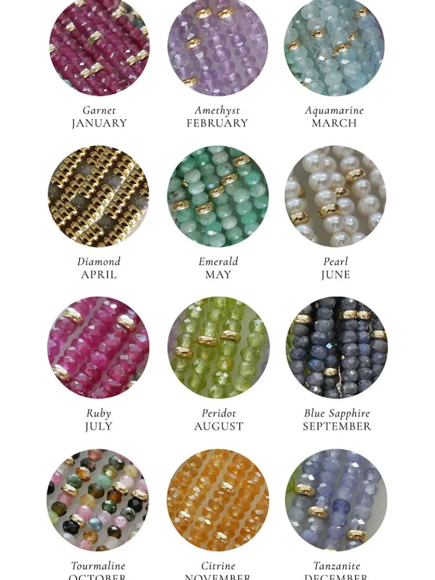 EF Collection Birthstone Bracelet with Gold Rondelles - Peridot