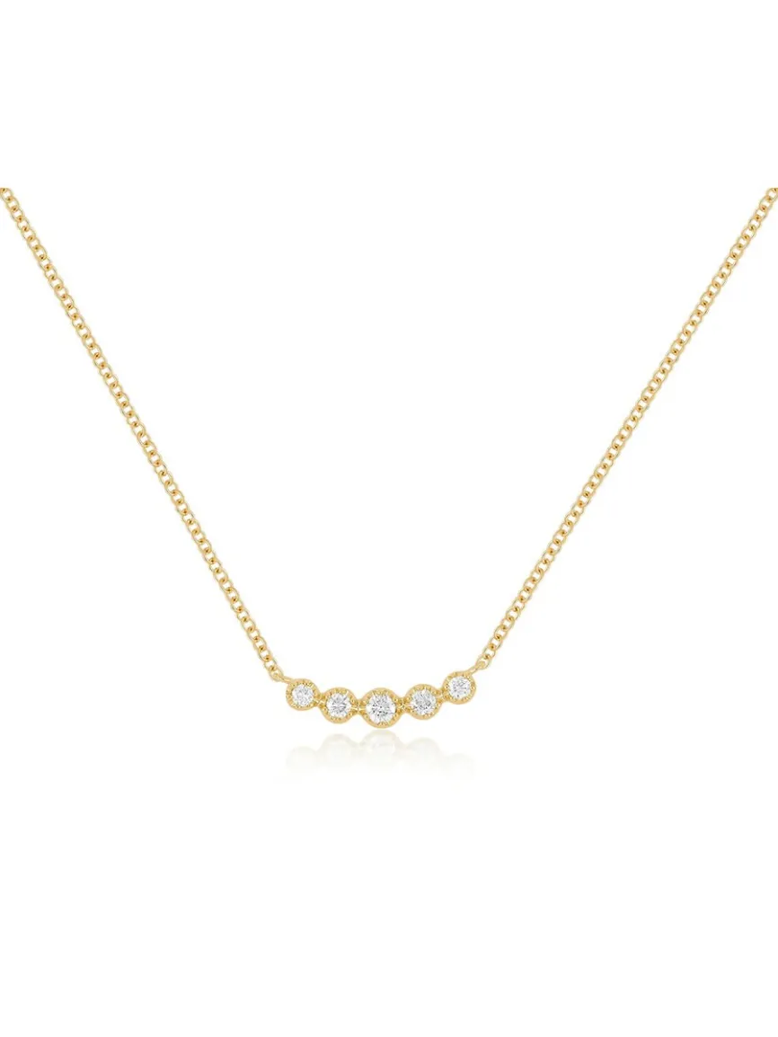 EF Collection Diamond Crown Crescent Necklace in Yellow Gold