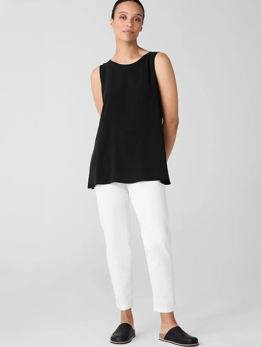 Eileen Fisher Washable Stretch Crepe Pant in White