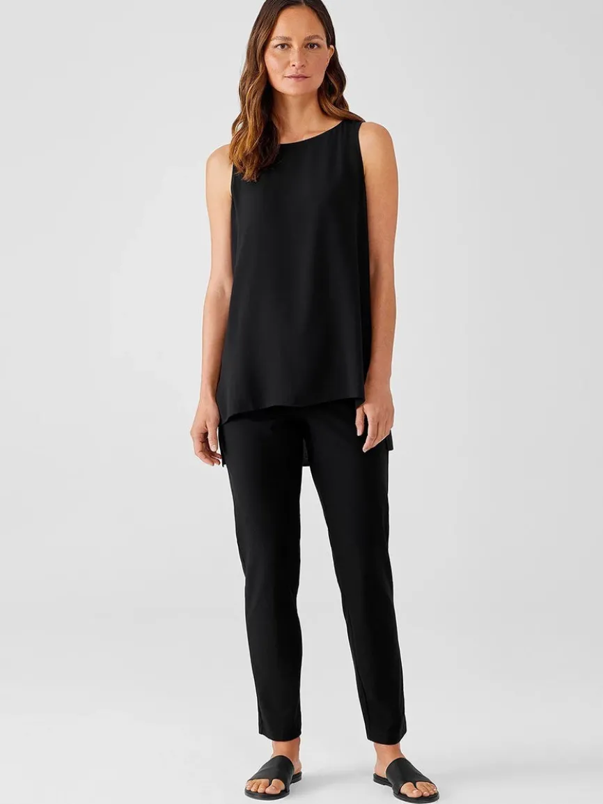 Eileen Fisher Washable Stretch Crepe Pant in Black