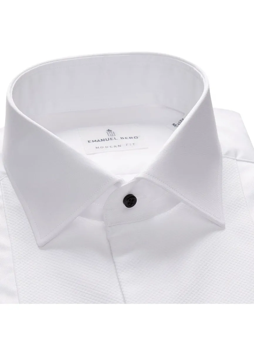Emanuel Berg Formal Dress Shirt in White Mr. Crown Collar