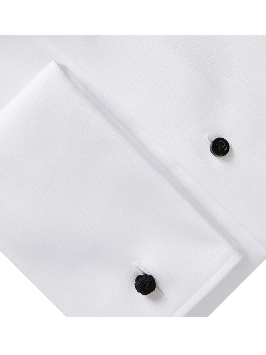 Emanuel Berg Formal Dress Shirt in White James Bond Collar