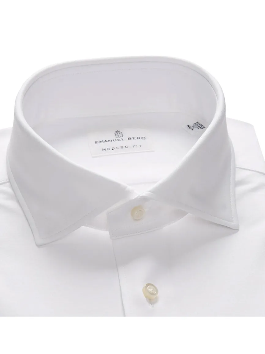 Emanuel Berg Modern 4Flex Stretch Knit Dress Shirt in White