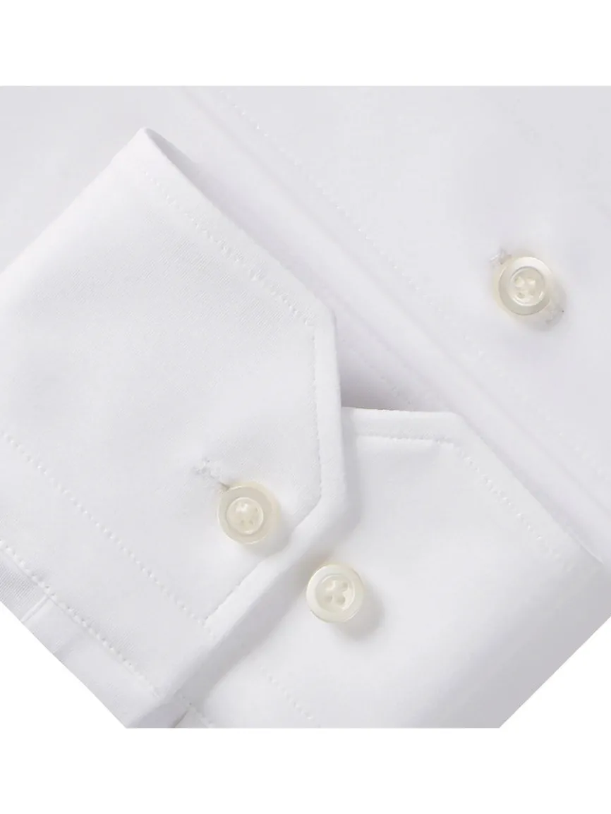 Emanuel Berg Modern 4Flex Stretch Knit Dress Shirt in White