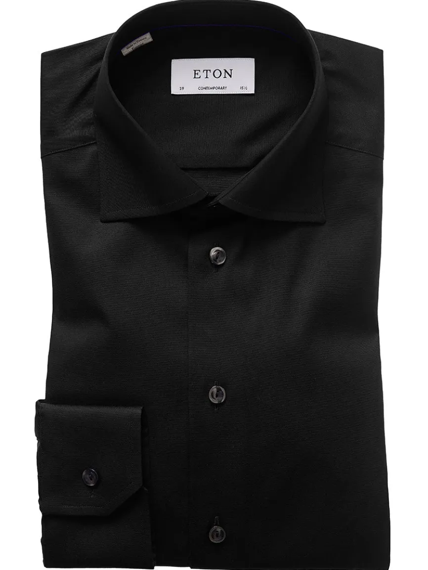Eton Contemporary Fit Black Signature Twill Dress Shirt