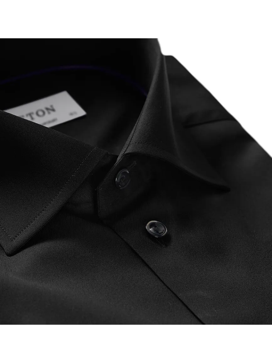 Eton Contemporary Fit Black Signature Twill Dress Shirt